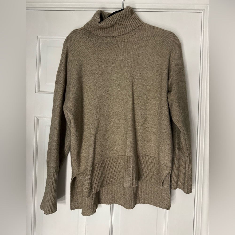Beige Oversized Crewneck Sweater - Women - Picture 2 of 2